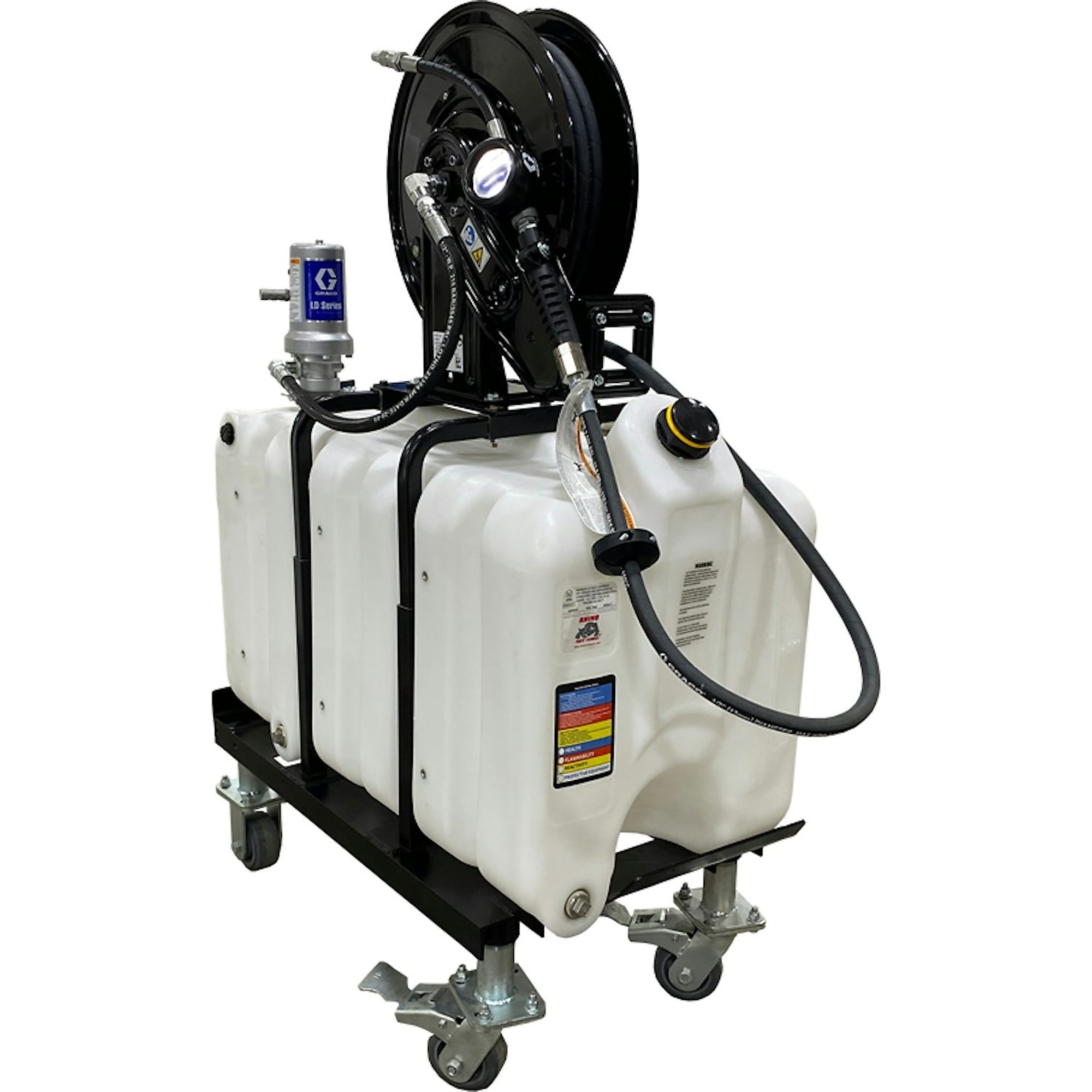 Rhino Tuff Tanks Mobile Cart - 45-Gallon Capacity, Top Mount Pump Kit, Heavy-Duty Caster Wheels, Model# RTT-7452